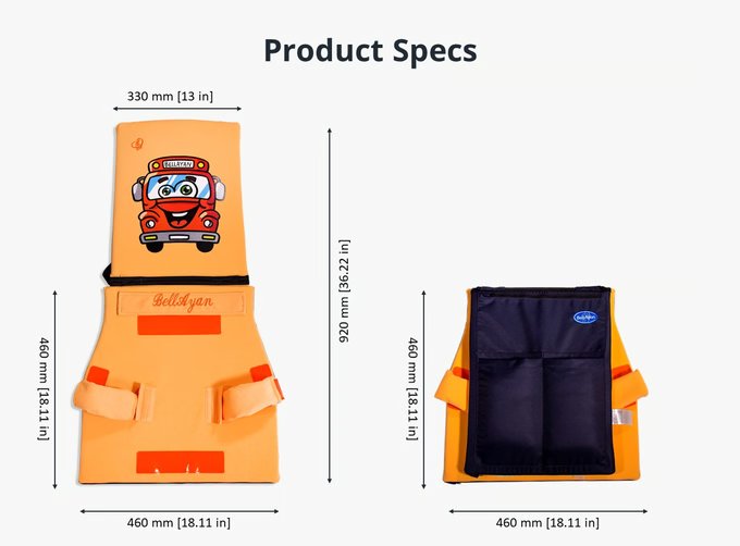 Original product specification drawing showing unfolded and folded dimensions